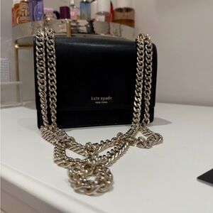 Kate Spade New York Black Saffiano Leather Crossbody Bag - Silver Hardware